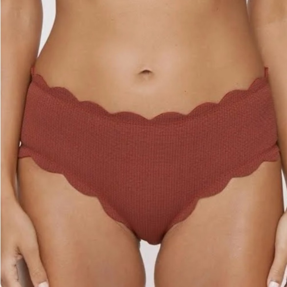 Marysia Spring Scalloped boy cut swim bikini bottoms-size small